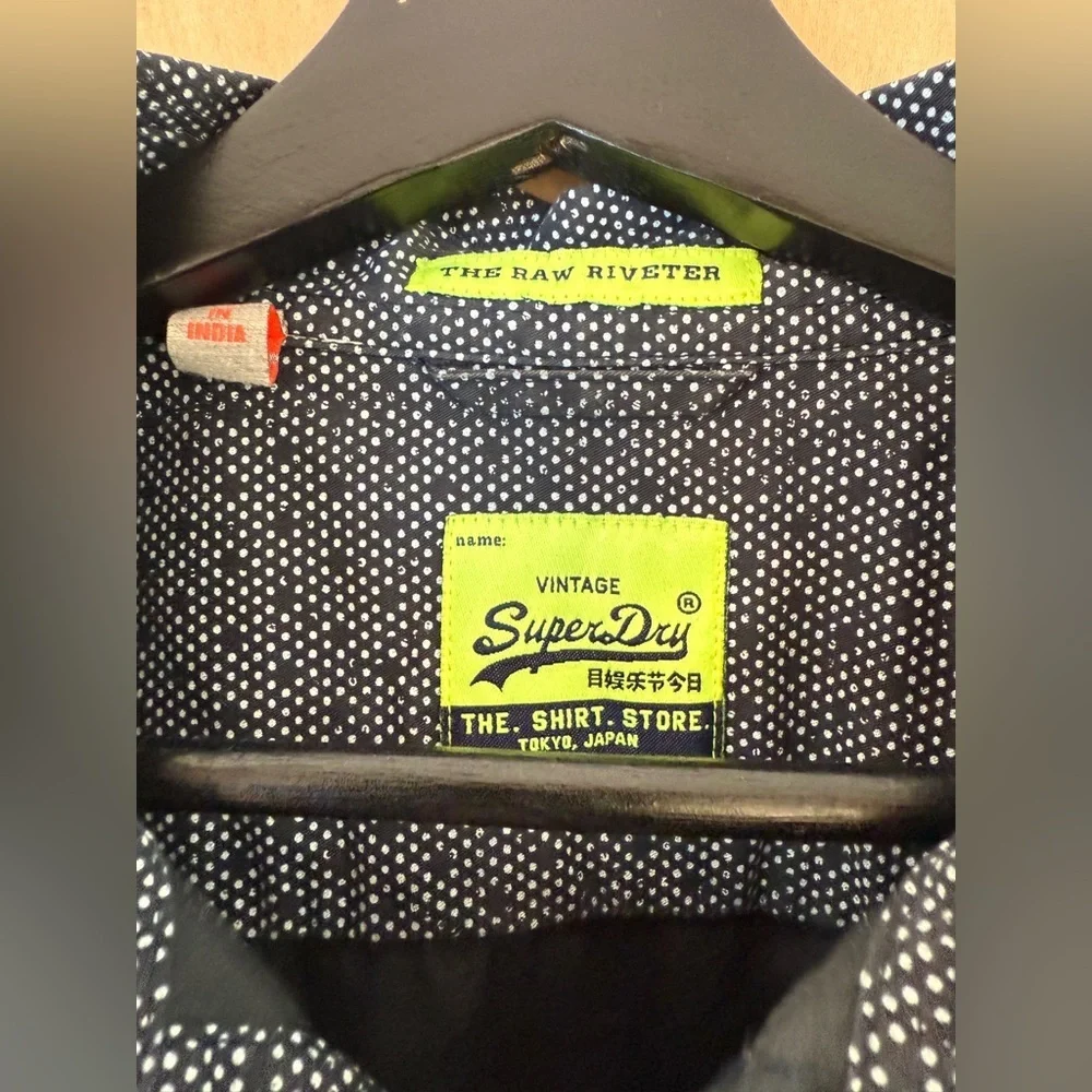 Superdry Men's Black and Green Patterned Shirt - Picture 8 of 12